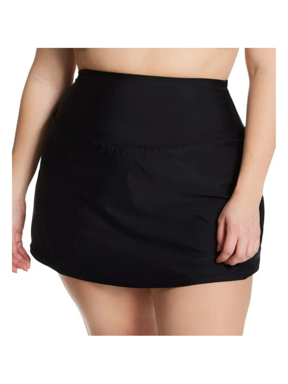 Raisins Curve Black Tummy Thinner Thigh Minimizer Swim Skirt Built in Brief 22W